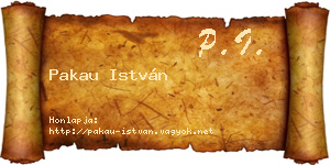 Pakau István névjegykártya